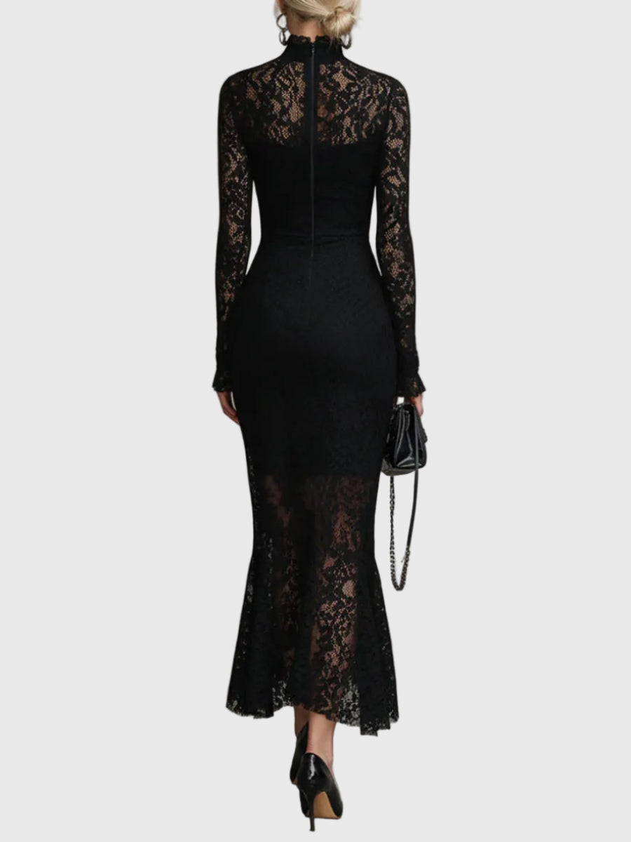 Constance | Elegant Lace Fishtail Maxi Dress