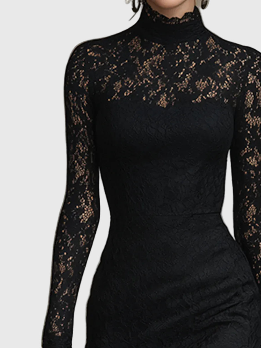 Constance | Elegant Lace Fishtail Maxi Dress
