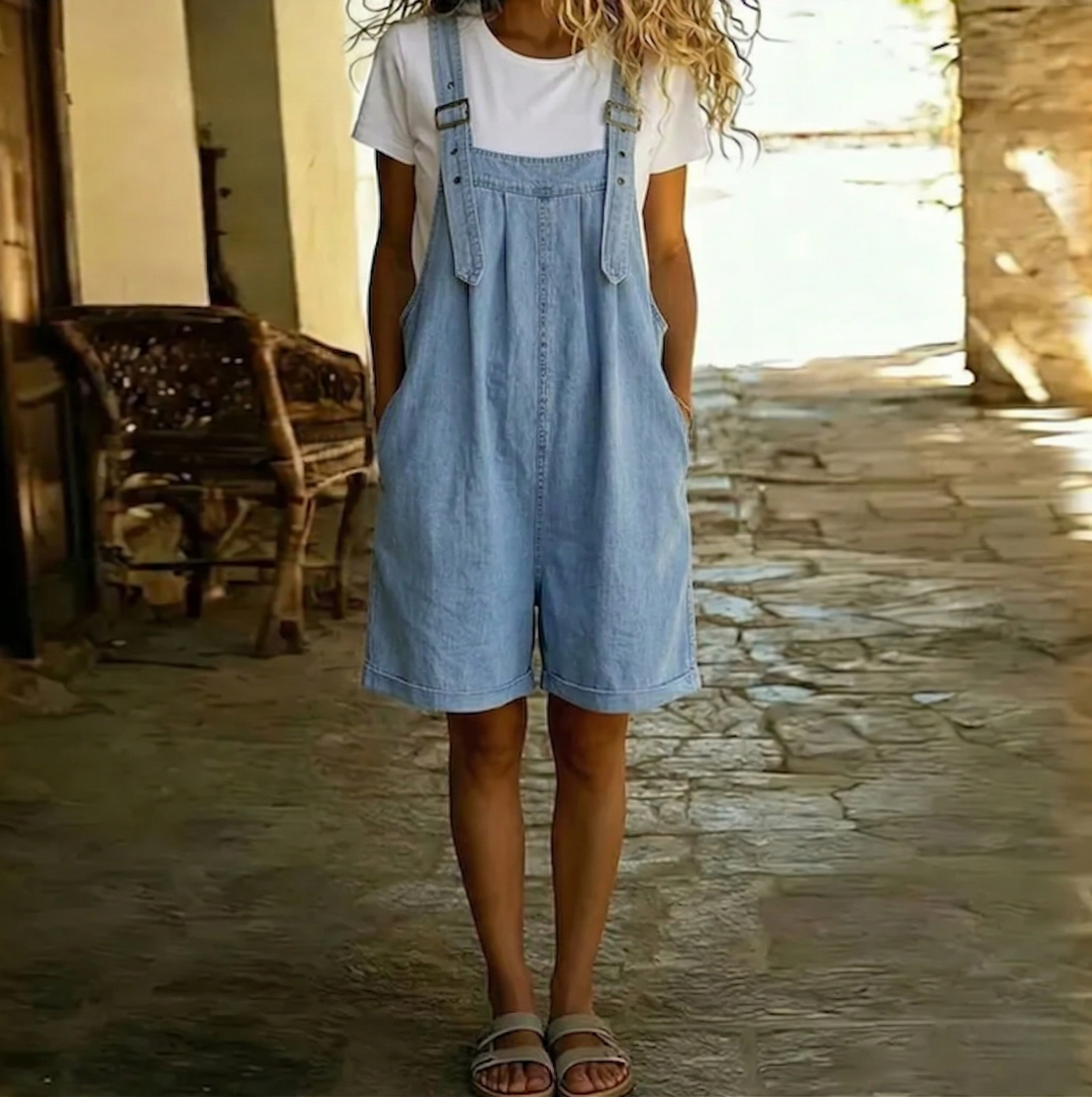 Isabella | Denim Short Overalls