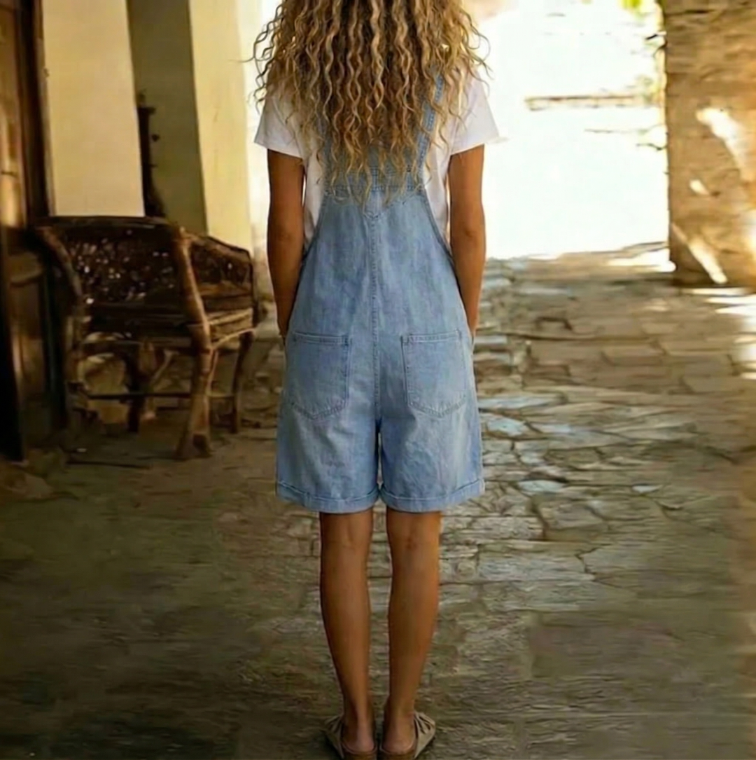 Isabella | Denim Short Overalls