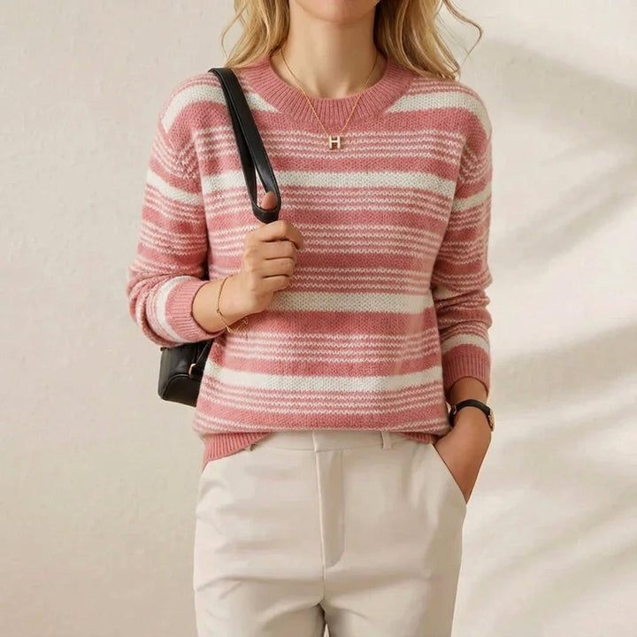 Odessa – Striped Knit Crew Neck Sweater