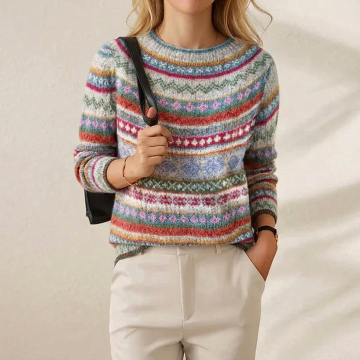 Glenda – Fair Isle Stripe Knit Sweater