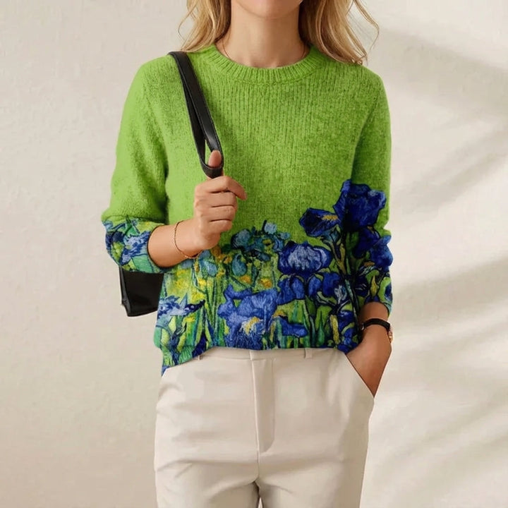 Millie – Floral Print Knit Sweater