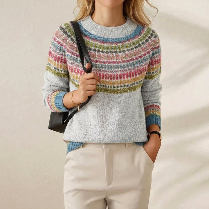 Rose – Fair Isle Stripe Knit Sweater