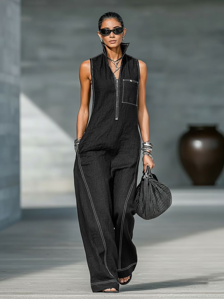 Louella – Wide Leg Sleeveless Jumpsuit