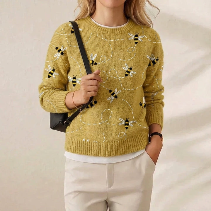Rosemary – Bee Print Knit Sweater