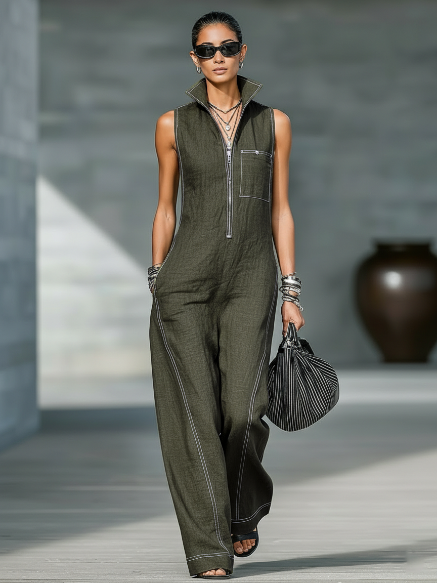 Louella – Wide Leg Sleeveless Jumpsuit