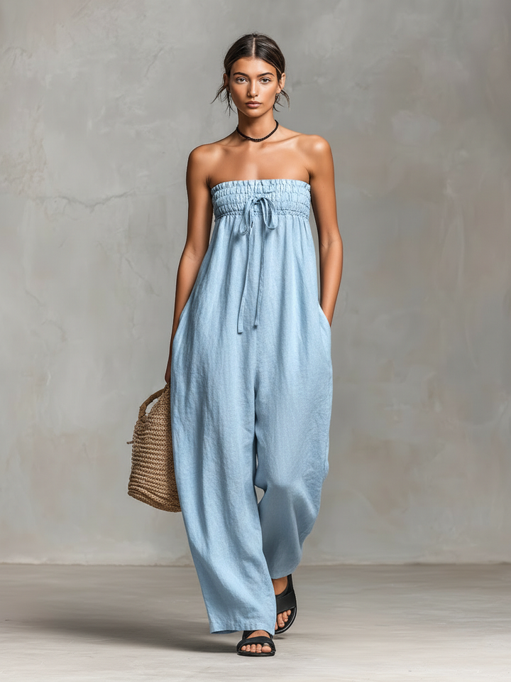 Vivian – Strapless Wide-Leg Relaxed Jumpsuit