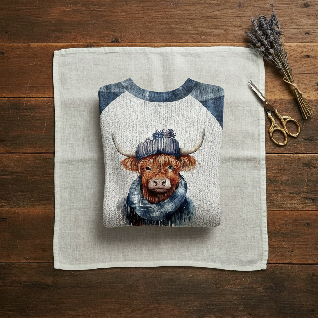 Juliette – Highland Cow Graphic Knit Sweater