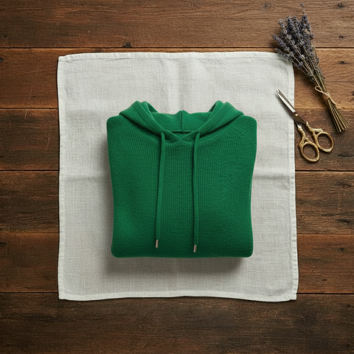 Sondra – Knit Hooded Sweater with Drawstring