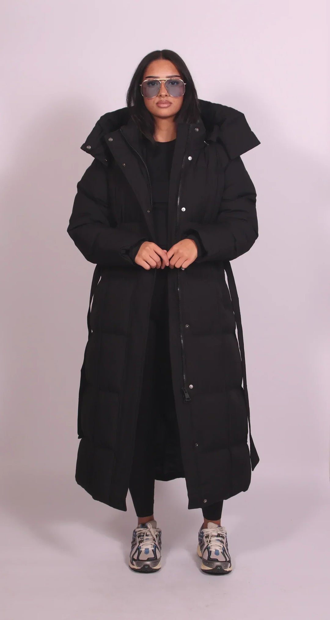 Janet – Maxi Puffer Coat with Belt and Hood