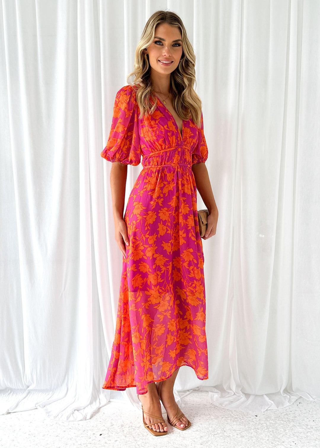 Shawna | Modern Floral Midi Dress