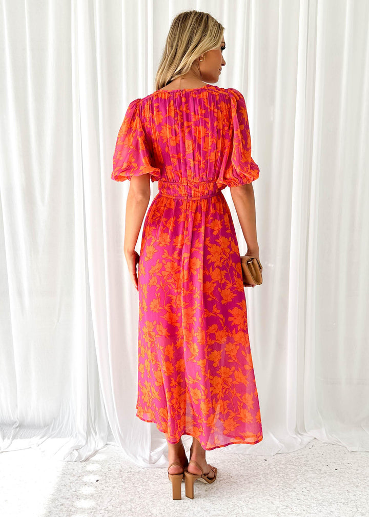 Shawna | Modern Floral Midi Dress