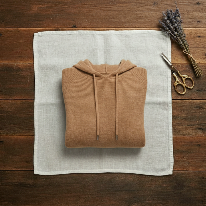 Sondra – Knit Hooded Sweater with Drawstring