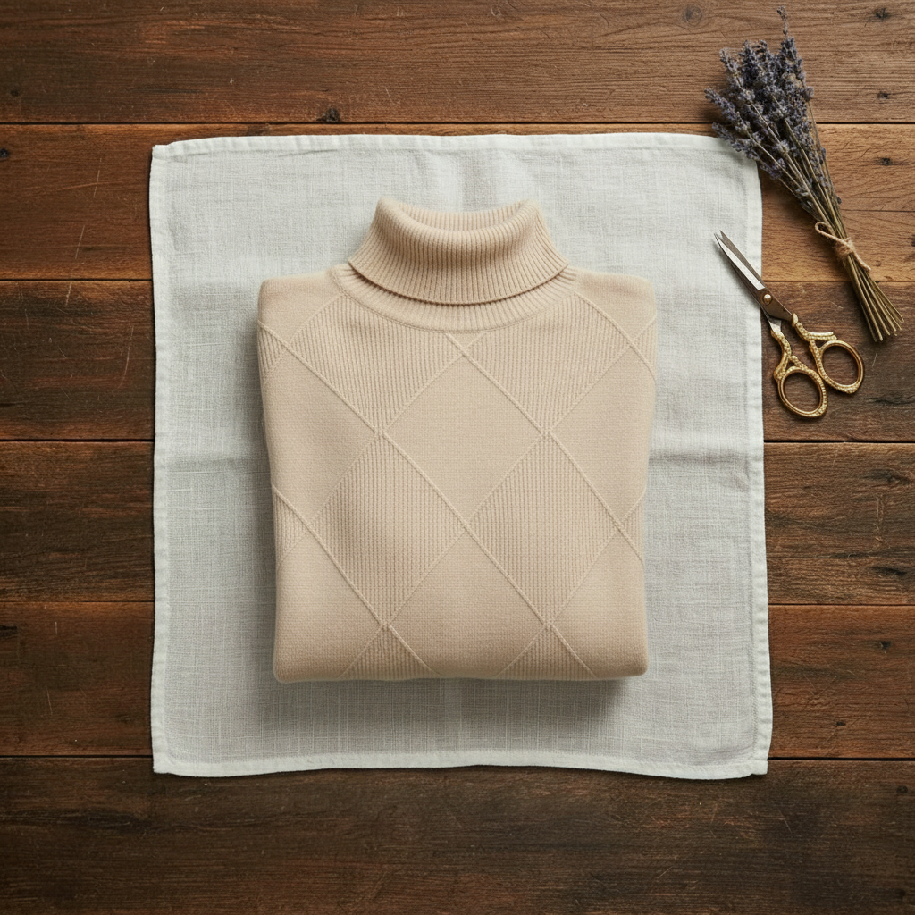 Mildred – Turtleneck Diamond Knit Sweater