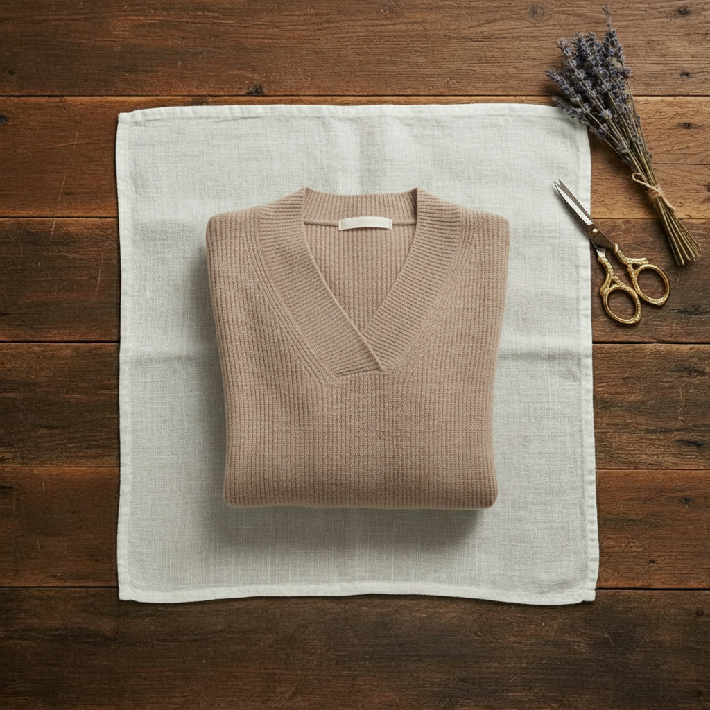 Nola – Ribbed V-Neck Knit Sweater