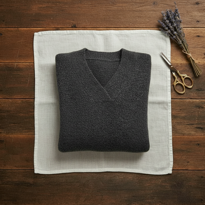 Nola – Ribbed V-Neck Knit Sweater