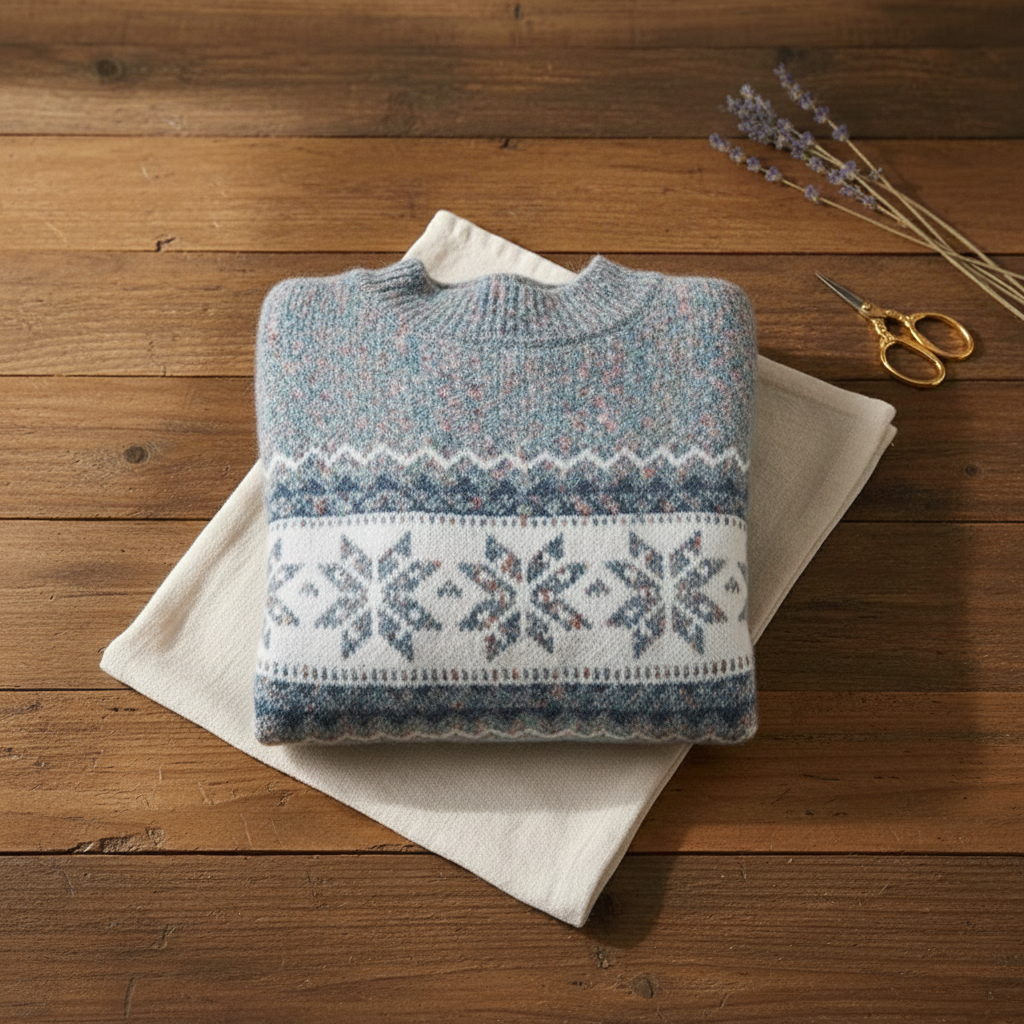 Della – Fair Isle Knit Mock Neck Sweater