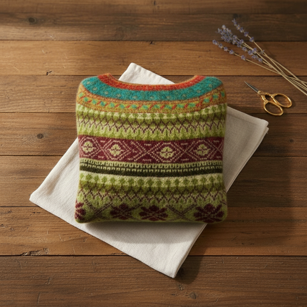 Idelle – Fair Isle Knit Sweater with Tribal Pattern