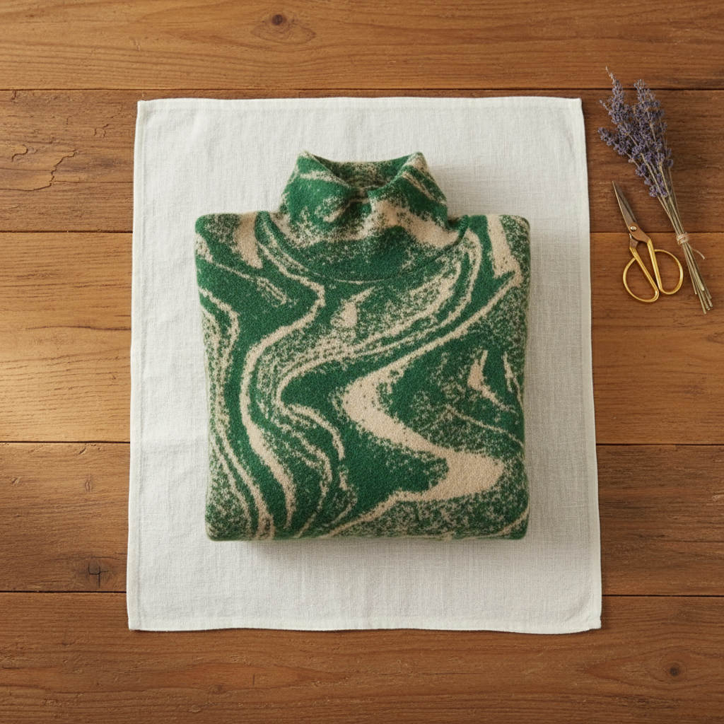 Ethel – Turtleneck Sweater with Swirl Print