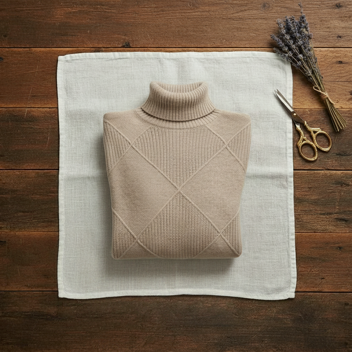 Mildred – Turtleneck Diamond Knit Sweater