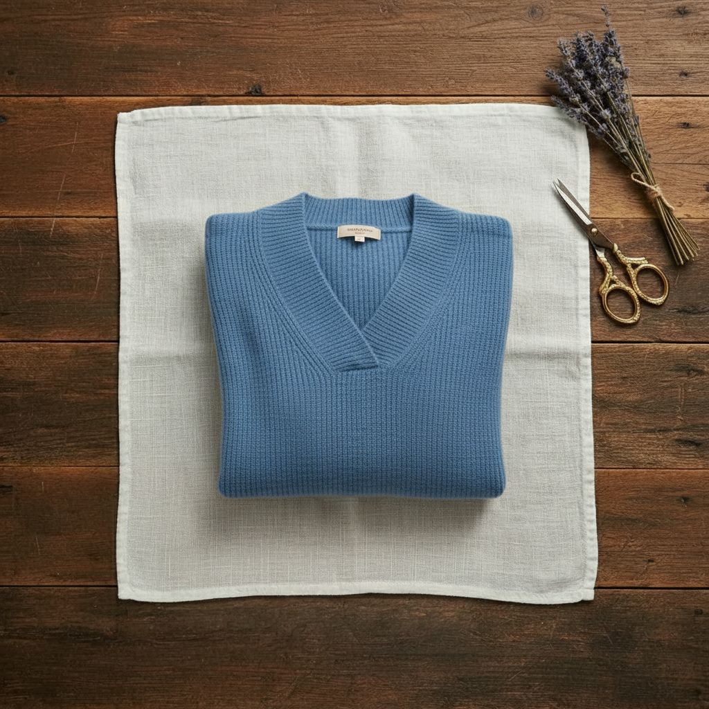 Nola – Ribbed V-Neck Knit Sweater