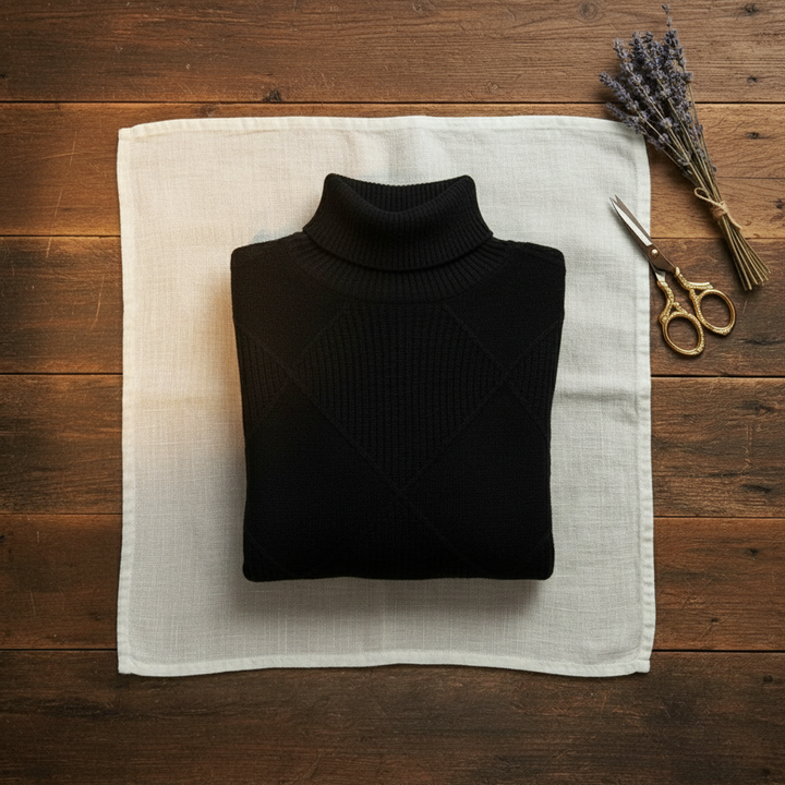 Mildred – Turtleneck Diamond Knit Sweater