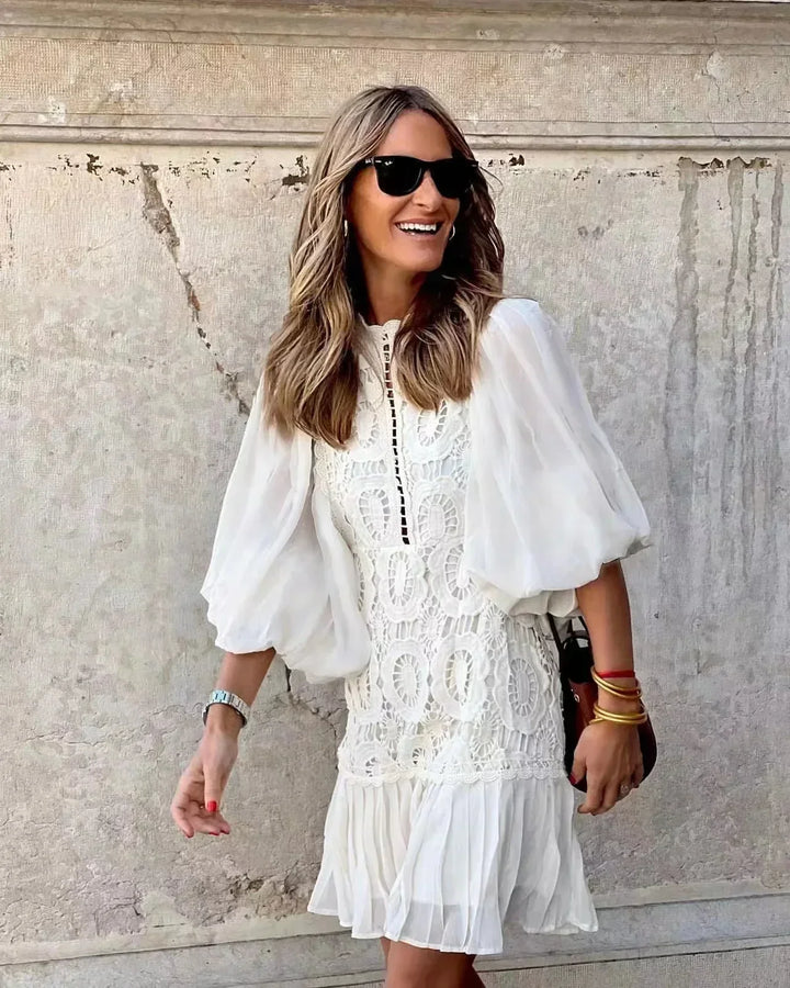 Angelica | Embroidered Lace Mini Dress