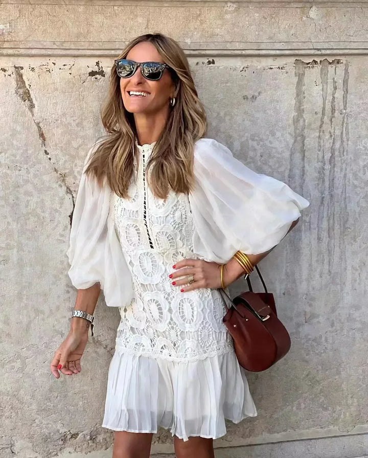 Angelica | Embroidered Lace Mini Dress