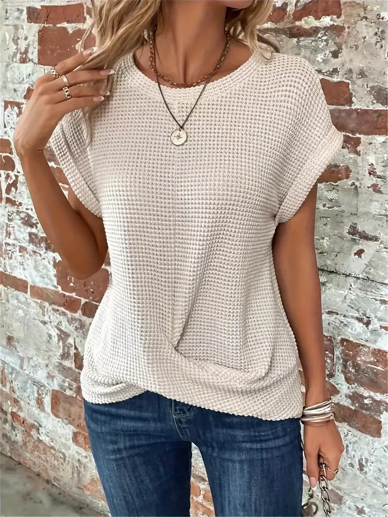 Audra | Waffle Knit Casual Tee