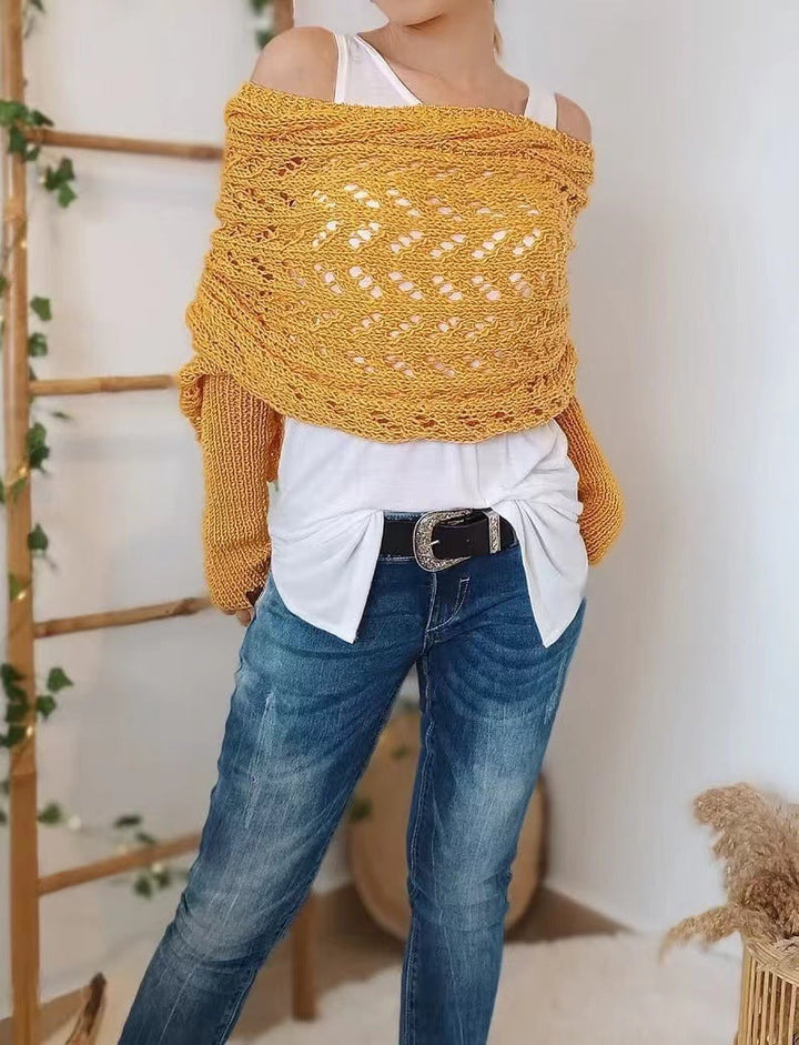 Penny – Lace Knit Wrap Shrug with Sleeves