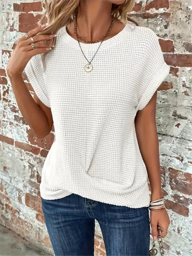 Audra | Waffle Knit Casual Tee