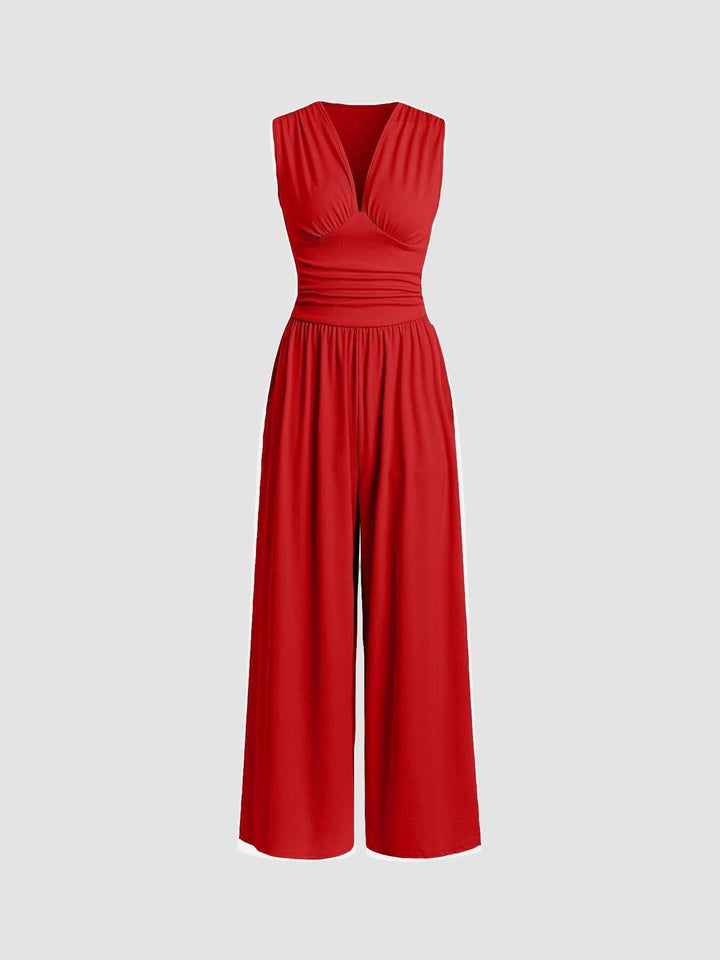 Alvina – Wide Leg Ruched Jumpsuit