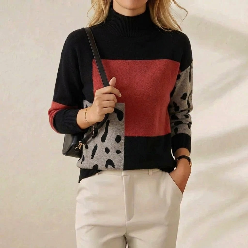 Lillian – Color-block Knit Sweater