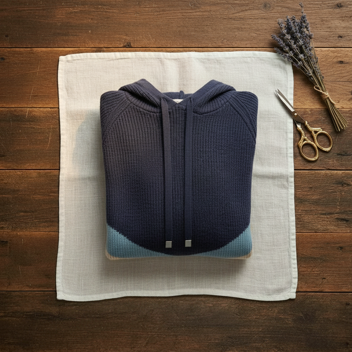 Jeanne – Color-block Hooded Knit Sweater