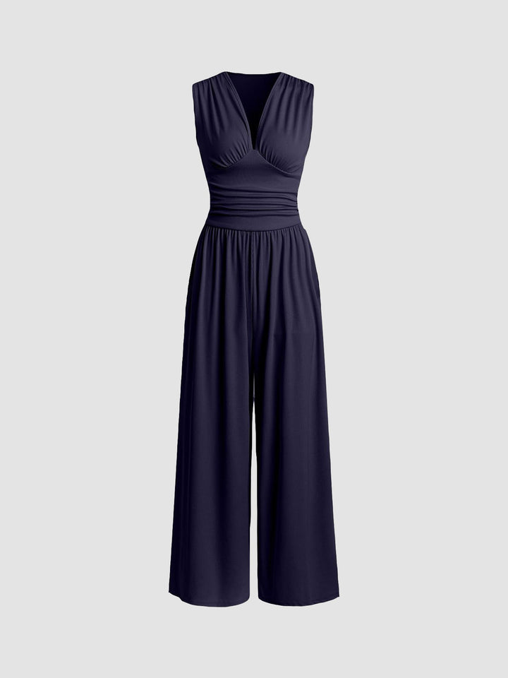 Alvina – Wide Leg Ruched Jumpsuit
