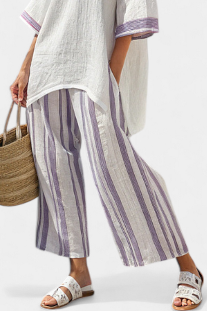 Wisdom | Comfortable Relaxed Blouse & Striped Bamboo Pants