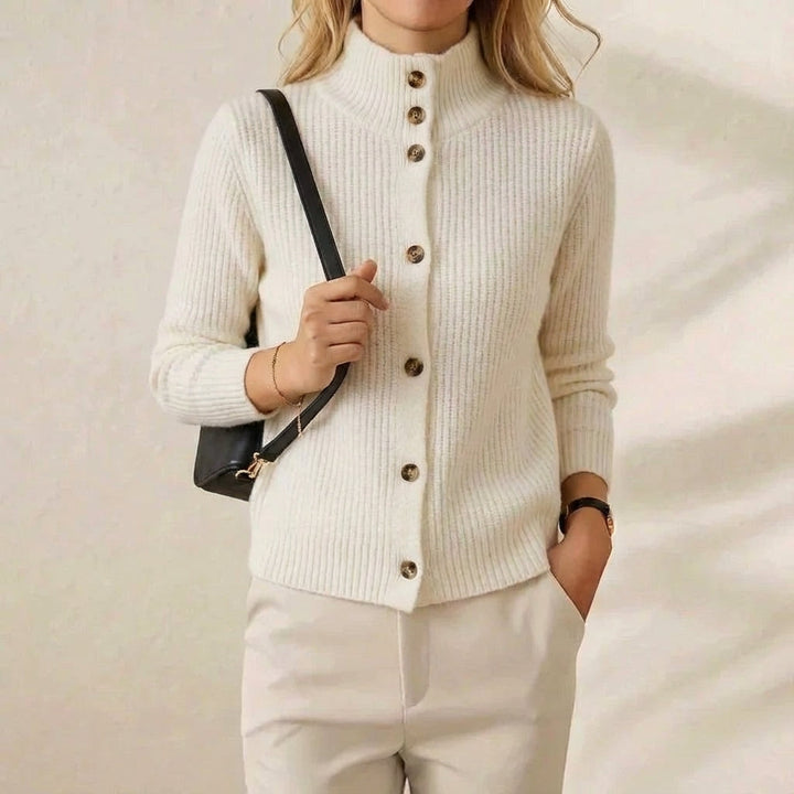 Marlene – Ribbed Button-Up Knit Cardigan