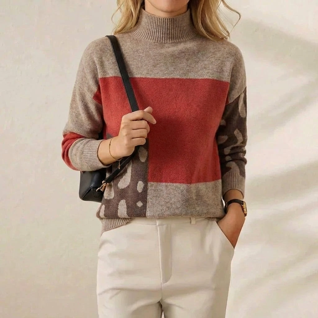 Lillian – Color-block Knit Sweater