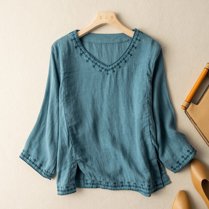 Georgiana | Pattern V-Neck Blouse