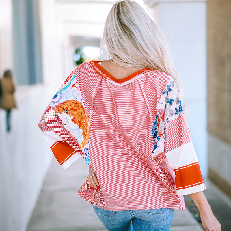 Emer | Lightweight Patchwork Batwing Top