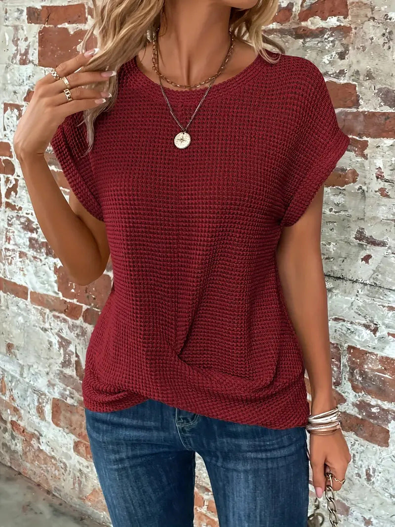 Audra | Waffle Knit Casual Tee