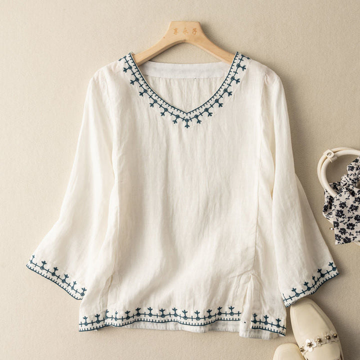 Georgiana | Pattern V-Neck Blouse