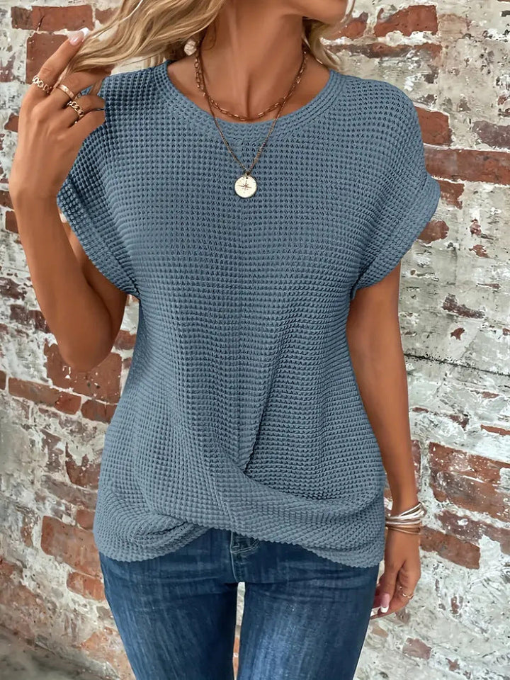 Audra | Waffle Knit Casual Tee