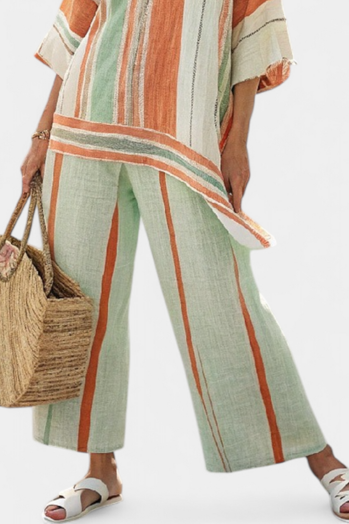 Una | Elegant Asymmetrical Top & Wide-Leg Pants