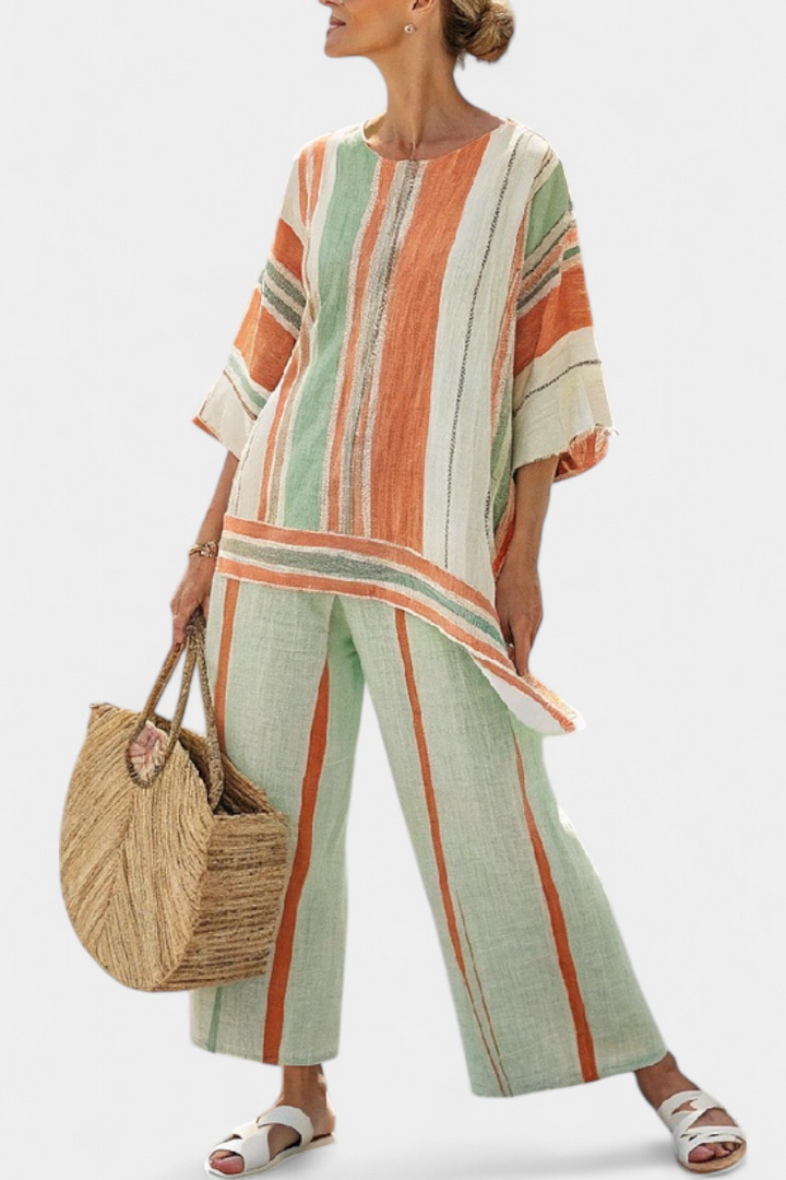 Una | Elegant Asymmetrical Top & Wide-Leg Pants