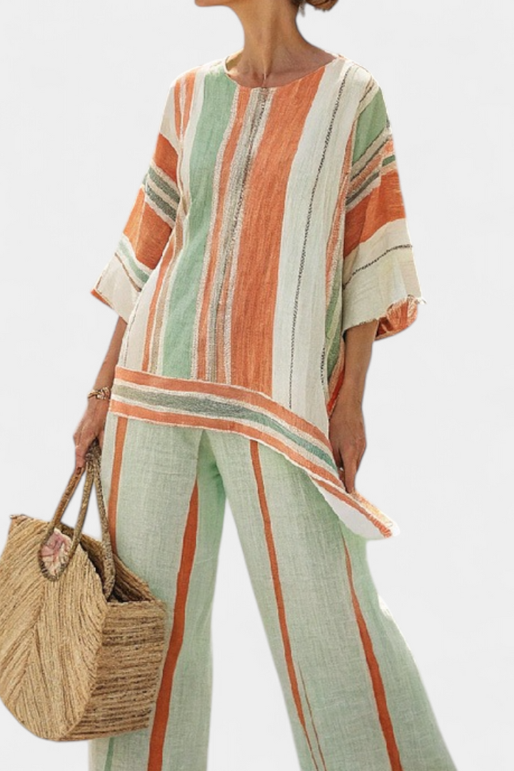 Una | Elegant Asymmetrical Top & Wide-Leg Pants