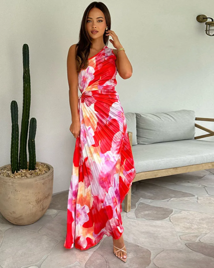 Solenne | Vibrant Tropical Evening Dress