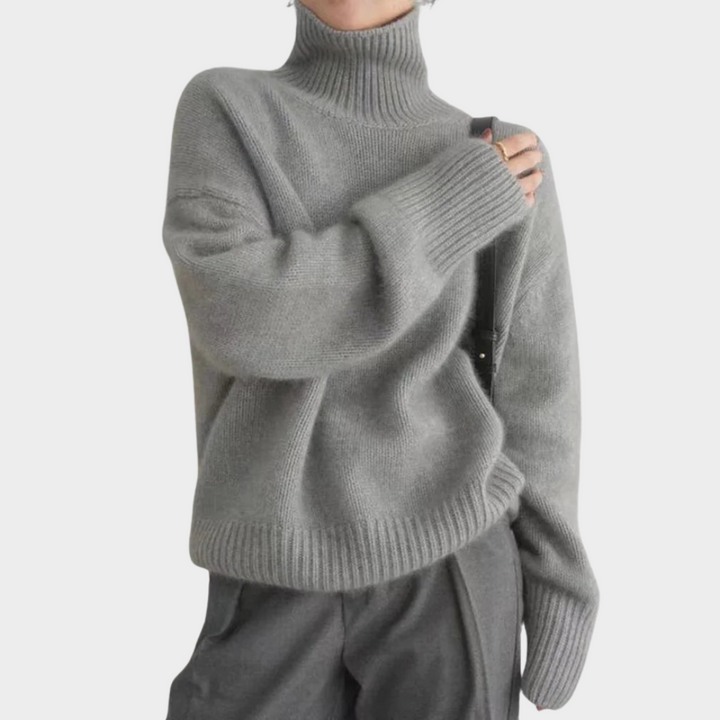 Claudette – Oversized Turtleneck Knit Sweater