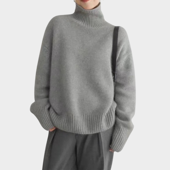Claudette – Oversized Turtleneck Knit Sweater